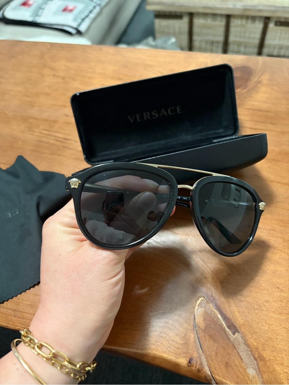 Versace Women's Aviators With Medusa Accents